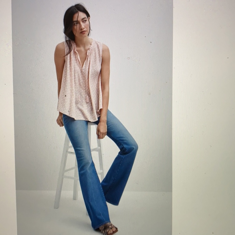 Madewell Print Split Neck Tank
